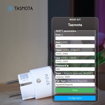 Умная WIFI розетка NOUS A1T TASMOTA
