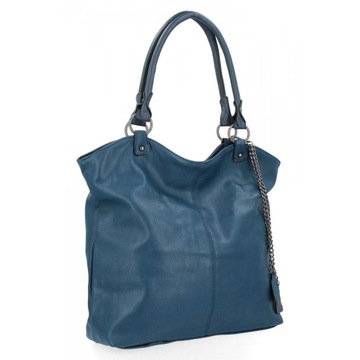 Shopper Bag Torebka Damska Torba na Ramię Granatowa/Czarna Hernan HB0150