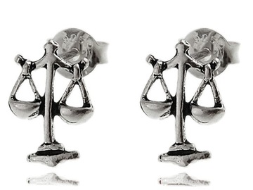 DELIKATNE KOLCZYKI WRKĘTKI SREBRNE WAGA SYMBOL