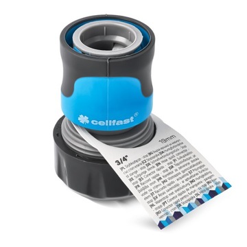 Быстрый соединитель для шланга | Соединитель Cellfast, проход для шланга, стопор 3/4 дюйма