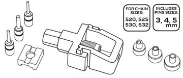 КОМПЛЕКТ NEO КЛЕПАЛЬНОЙ МАШИНЫ ДЛЯ МОТОЦИКЛОВЫХ ЦЕПЕЙ 10-505 КОМПЛЕКТ