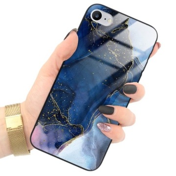 ETUI GLASS do IPHONE 7 Gold Glamour Rose Top Wzory