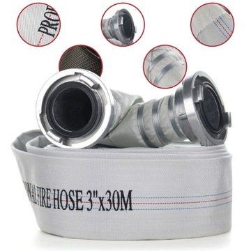 Рукав пожарный армированный для полива СТОРЗ 3 дюйма 75мм 30м Ш