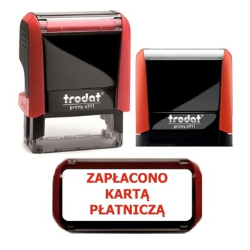 Pieczątka ZAPŁACONO KARTĄ PŁATNICZĄ Trodat Printy 4911 JAKOŚĆ PREMIUM