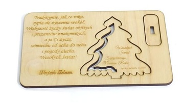 GRAWEROWANA KARTKA ŚWIĄTECZNA 3D Z ŻYCZENIAMI EQ83