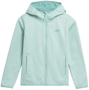 4F KURTKA SOFTSHELL DZIEWCZĘCY JSFD001 miętowy 164