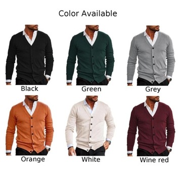 Mens Autumn Winter V Neck Vintage Sweater Cardigan