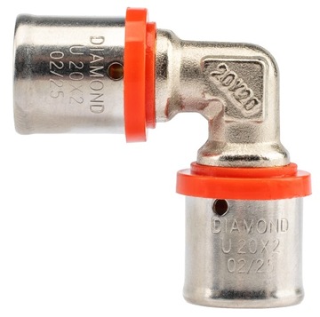 КОЛЕНО КОЛЕНО РАВНОГО ПРОХОДА PEX ALUPEX PRESS 20 x 20 мм ГУБКИ ТИПА «U»