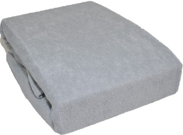 PRZEŚCIERADŁO FROTTE Z GUMKĄ 180x200 GRUBE SZARE