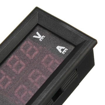 MINI VOLTMETR AMPÉRMETR DC 100V 10A 5KS MODRÝ ČERVENÝ LED