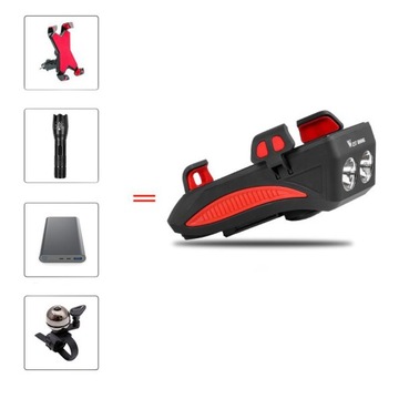 UCHWYT ROWEROWY NA TELEFON LAMPKA ROWEROWA LED