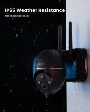 BATERIE ZEWNĘTRZNA KAMERA OBROTOWA IP 2K WiFi ZOOM