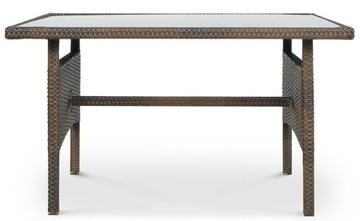 Zestaw Ogrodowy Narożnik + Stół + Pufy Tarasowy TECHNORATTAN CORTINA Brown