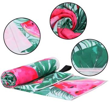 БЫСТРОСУХОЕ БОЛЬШОЕ ПЛЯЖНОЕ ПОЛОТЕНЦЕ ИЗ МИКРОФИБРЫ 90x180см АРБУЗ