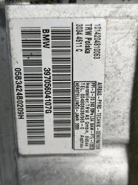 AIRBAG SPOLUJEZDCE ULOŽENÍ BMW X3 E83 39705604107G