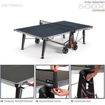 CORNILLEAU STÓŁ TENISOWY 500X OUTDOOR NIEBIESKI