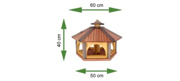 Деревянная кормушка для птиц с кормушкой KW60
