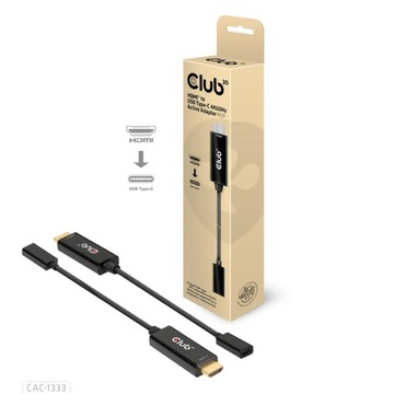 Adapter Club 3D CAC-1333 HDMI - USB-C 0,22 m czarny