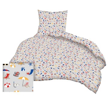 Pościel bawełniana 120x180 50x60 dziecięca plaża 059sza