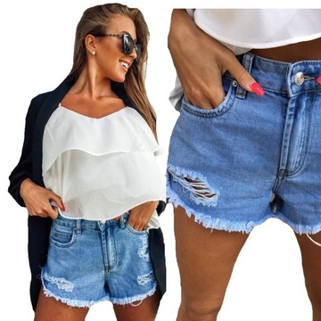 SPODENKI DAMSKIE SZORTY JEANS STYLE 2598 - M