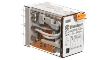 Przekaźnik przemysłowy 4P 7A 24V AC przycisk