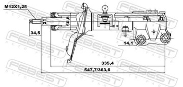 2X TLUMIČE FEBEST PŘEDNÍ L+P DO MITSUBISHI LANCER VIII