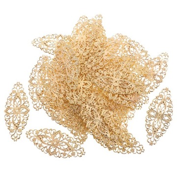 2х50 штук металлических филигранных подвесок