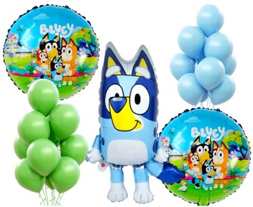 Balony urodzinowe Bluey - Zestaw balonów Piesek Bluey