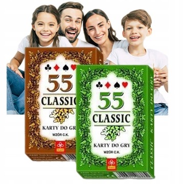 MISTRZOWSKIE KARTY Talia do Gry KARCIANKA Super Zestaw Classic 55 Listków