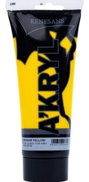 RENESANS A'KRYL Farba akrylowa 200 ml 05-Żółta Średnia