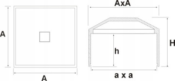 Профильная торцевая заглушка 70x70 цветов