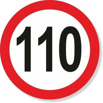 NAKLEJKA OGRANICZENIE PRĘDKOŚCI 110km ZNAK śr20 cm
