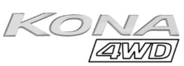 Hyundai Kona (2018-2023) Napis KONA 4WD na tył