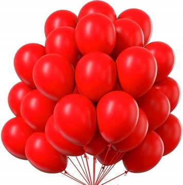 Mocne Balony Czerwone 50szt Ślub Wesele Urodziny
