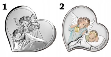 СЕРЕБРЯНАЯ КАРТИНА КРЕЩЕНИЕ, СУВЕНИР КРЕЩЕНИЕ, 20x25см, В ДЕКОРАТИВНОЙ КОРОБКЕ