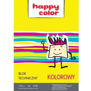HappyColor blok techniczny A3 170g 10k kolorowy