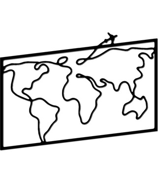 Obraz Dekoracja Loft Drewniana Panel Mapa Świata