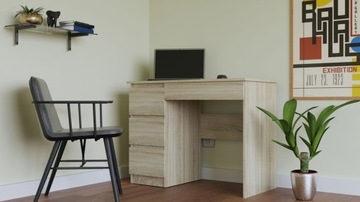 ПРЯМОЙ СОВРЕМЕННЫЙ СТОЛ ДУБ СОНОМА 100 СМ ЛЕВЫЙ ЯЩИК НОУТБУК КНИЖНЫЙ ШКАФ ОФИС