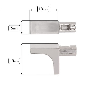 МЕБЕЛЬНАЯ ОПОРА ДЛЯ СТЕКЛЯННОЙ ПОЛКИ PIN FI 5 1 ШТ.