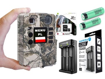 Najmniejsza KAMERA LEŚNA fotopułapka 18MPX FULL HD / MEGA ZESTAW