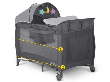 ДВУХУРОВНЕВАЯ СКЛАДНАЯ ДОРОЖНАЯ кроватка С МАТРАСОМ, ВОСПРОИЗВЕДЕНИЕМ + АКСЕССУАРЫ