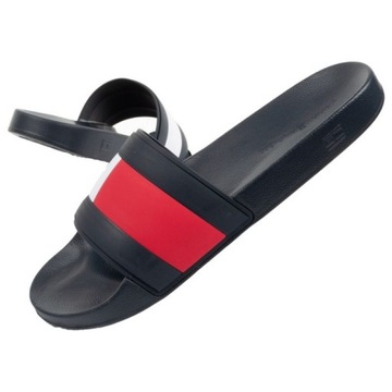 Czarne Syntetyk Buty Klapki Tommy Hilfiger r.43