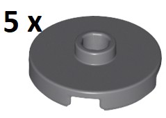 LEGO Dark Bluish Gray Tile Round 2x2 18674 5szt