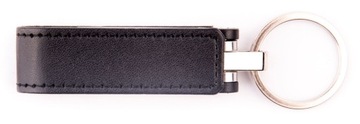 Кожаный брелок-накопитель, черный, 512 МБ данных