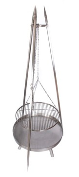 Grill Nierdzewny Trójnóg Palenisko Ruszt 70cm INOX