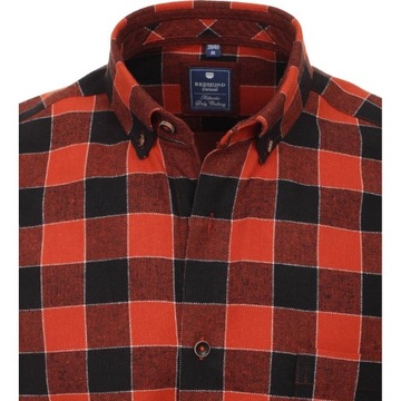Flanelowa koszula męska w czerwoną kratę Redmond regular fit 2XL_klatka_144