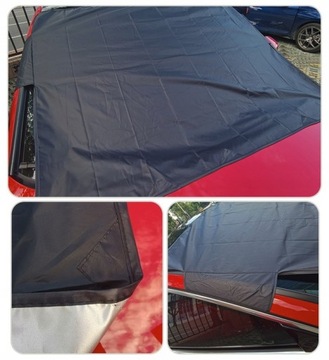 Mata antyszronowa anty sniegowa na szybę z magnesami 170x120cm + uszy