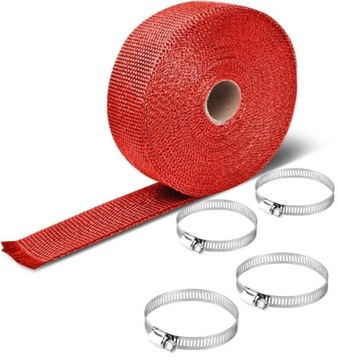 BANDAŻ TERMICZNY BAZALTOWY DO WYDECHU TURBO 4M 1.5MM CZERWONY