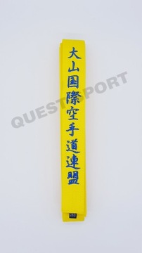 Pas do Kimona Karate Oyama z haftem 360 cm Żółty