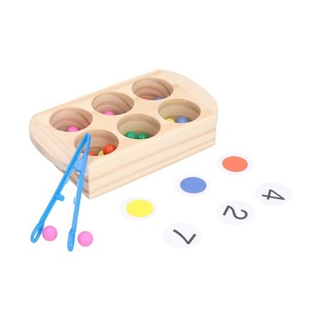 Деревянные разноцветные бусины с зажимом Математика